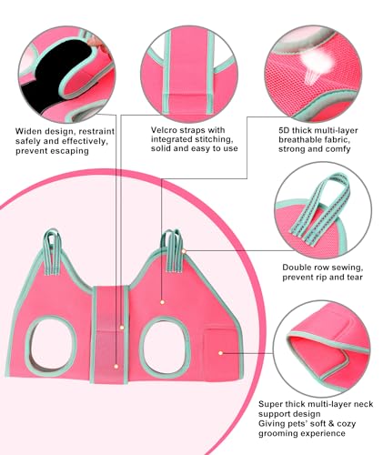 Dog Grooming Hammock (Medium 26-45LB/Pink)
