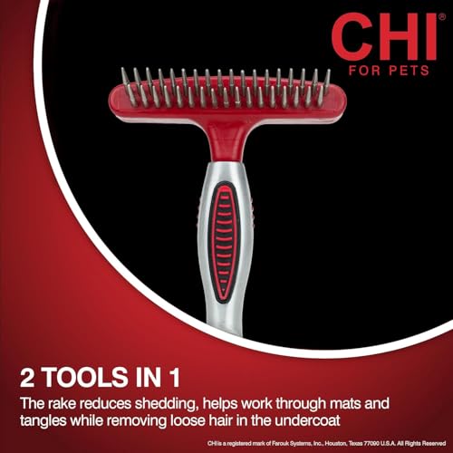 for Dogs Double (Red - Double Sided Shedding Rake And Blade / 1 Count (Pack of 3))