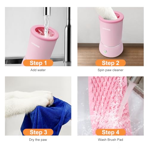 Automatic Dog Paw Cleaner Cup Paw Washer for Small & Medium Dogs (Pink / Small & Medium Dogs)