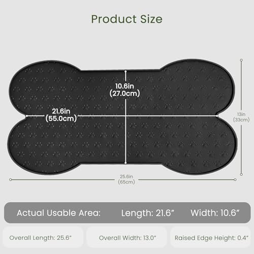 Dog Food Mat Anti (25.6" x 13" / Black)