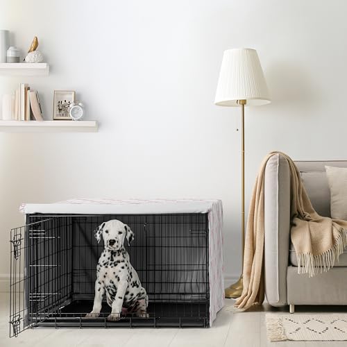 36in. Medium Dog Crate Cover (Pink Bow / 36.0"L x 23.5"W x 24.0"H)