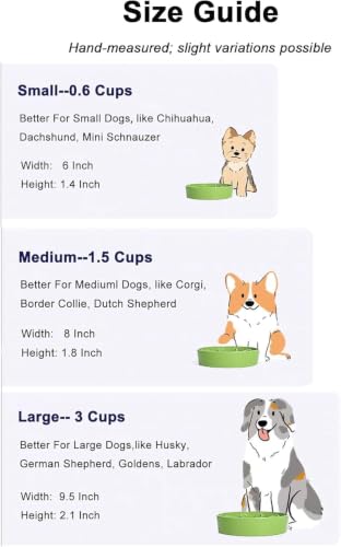 Ceramic Slow Feeder Dog Bowls Small Breed (Pink+Green(2 Pieces) / S-0.6 Cups)