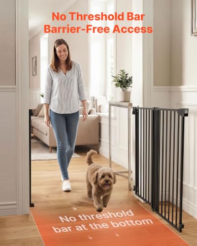 Pet Gate for Stairs (Black / 31-48" Wide x 30" Tall)