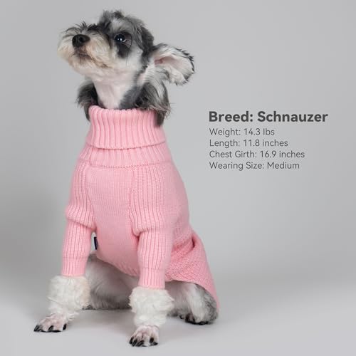 Dog Sweater Long Sleeve Warm Knit Sweaters for Large Dogs Boy Girl (Pink / XXX-Large)