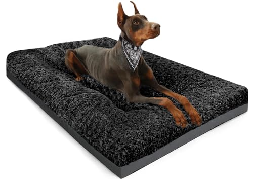Deluxe Washable Dog Bed for Medium (35.0"l X 23.0"w X 3.5"th / Black)