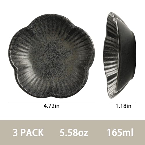 Ceramic Cat Food Bowls (black / 4.72in)