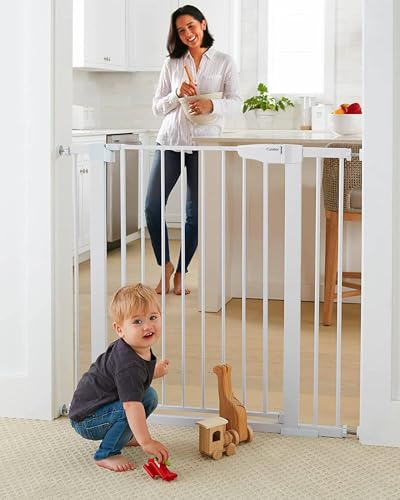 36 in Extra Tall Baby Gate for Doorways (White / 30-40.6"W x 36"H)