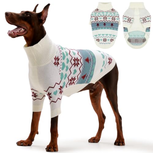 Warm Dog Sweater (Nordic Hearts-Ivory / XXX-Large)