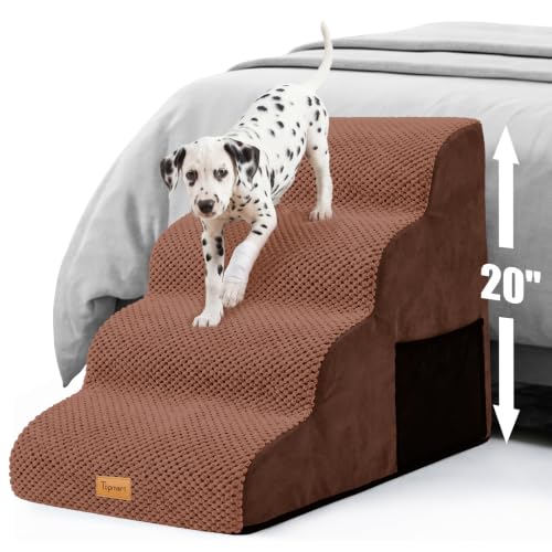 High Density Foam Dog Steps 4 Tiers (Brown / 28.5*15.7*20.5)
