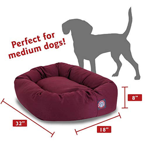 Bagel Calming Dog Bed (Burgundy)