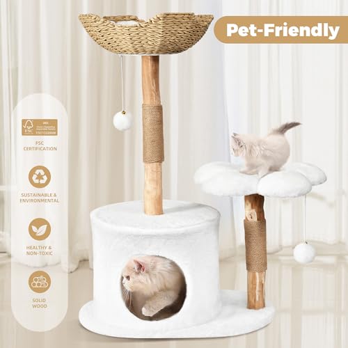 Modern Cat Tree (White / 36.6'')