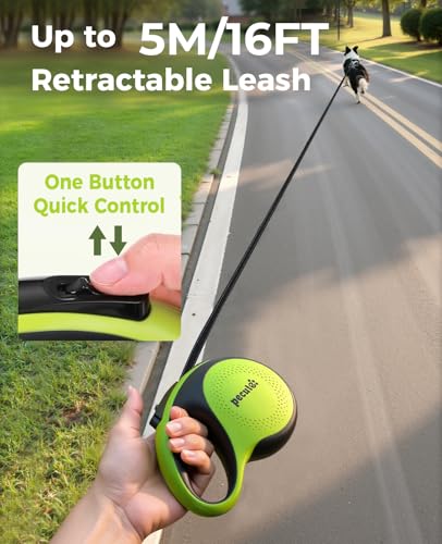 Retractable Dog Leash with Light (Medium-16.4ft)
