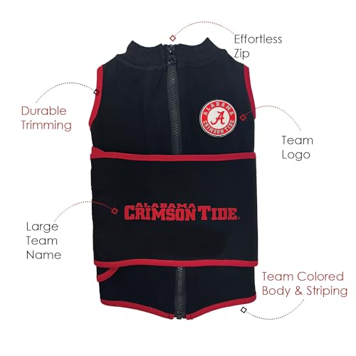 NCAA Alabama Crimson Tide Dog Anxiety Calming Shirt Soothing Vest (Extra Small / Alabama Crimson Tide)