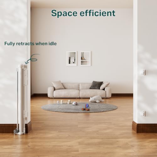 27 40" Retractable Baby Gates for Stairs & Doorways (White / Retractable Width: 27"–40")