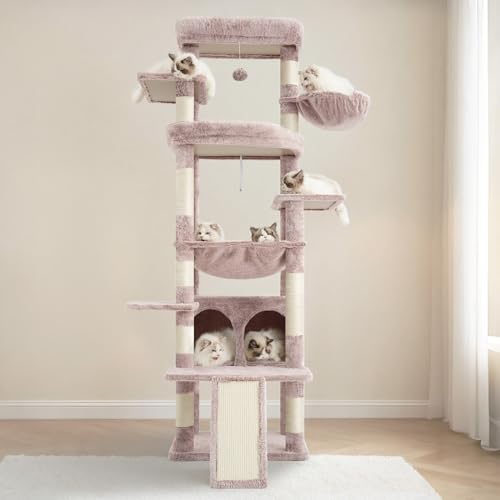 Tall Cat Tree for Large Cat (Rosy Brown / 80 inch)
