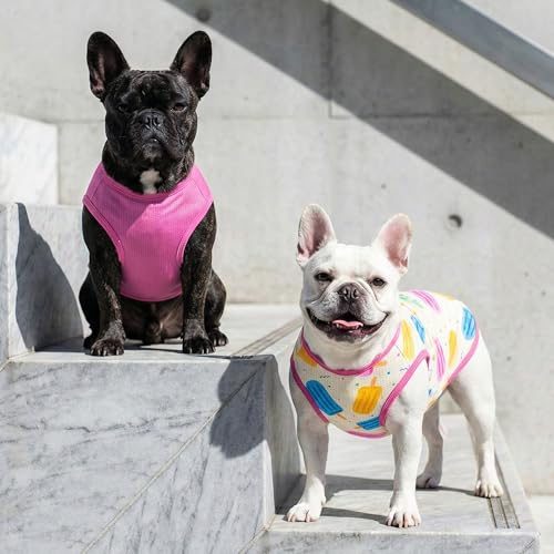 2Pack Dog Shirts for Small Dogs Breathable Mesh Tank Top (Small (4-7lbs) / 6# 2Pack (Ice Pop+Pink))