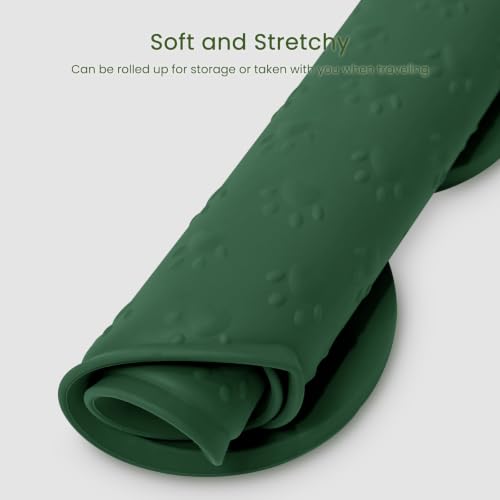 Dog Food Mat Anti (19.4" x 9.8"-2PCS / Hunter Green)