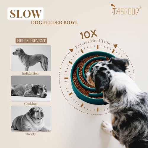 Slow Feeder Dogs Bowl for Large Medium Dogs (Large / N-Dark Green)
