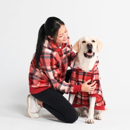 Dog Hoodie Buttery (Red Plaid / Medium)