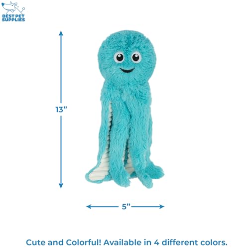 Interactive Squeaky Dog Chew Toy (Octomutant (Fuchsia, Purple, Turquoise) / Large)