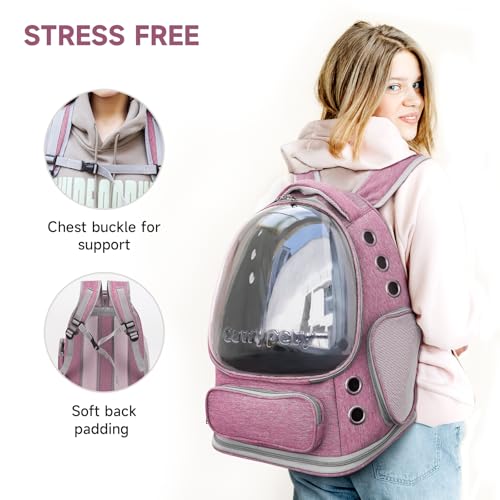 Cat Backpack Carrier Large Space Bubble Backpack up to 12lbs Pink (Pink)