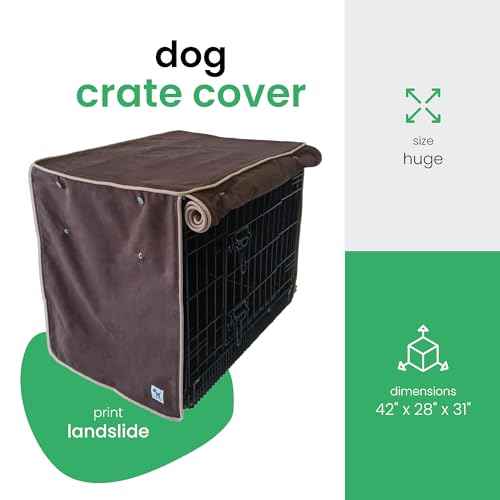 Dark Brown Dog Crate Cover (Landslide / 42.0"L x 28.0"W x 31.0"H)