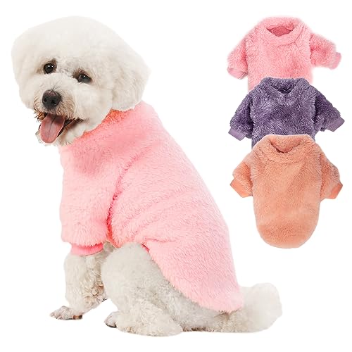 3 Pack Dog Sweaters (Large / Pink+Purple+Peach)