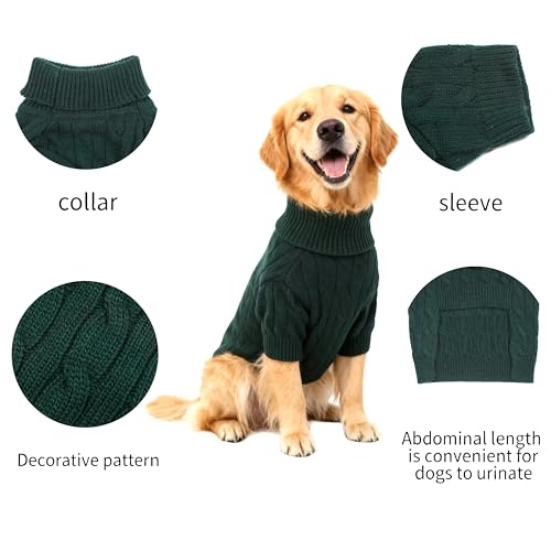 Small Medium Dog Sweater (Green / XX-Large)
