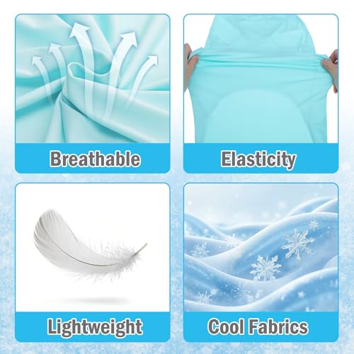 Cooling Sunblock Dog Clothes for Large Dogs (Blue & Light Green / X-Large(Chest 26", Back 19"))
