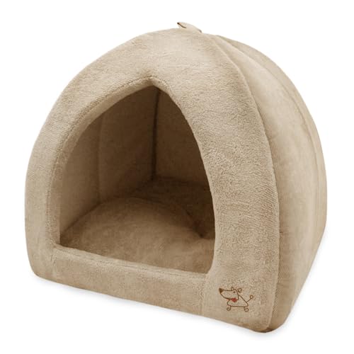 Cat Bed for Indoor Cat (Tan / 19" x 19" x H:19")