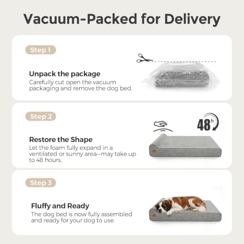 7" Thick Orthopedic Dog Beds for Extra Large Dogs (XX-Large / Style B-Grey)