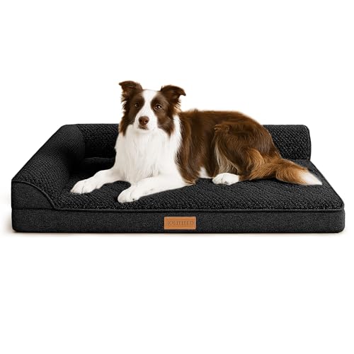 Orthopedic XL Dog Bed Large Sized Dog 48''X30'' (XXL:48x30x3.5 IN / Black)