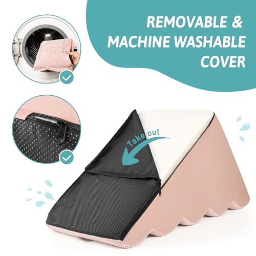 Extra Wide Dog Stair for Small Dog (Pink / Extra Wide:19.7"x33"x22.4")