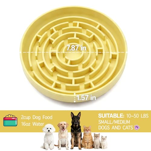 Silicone Slow Feeder Dog Bowls (Yellow)