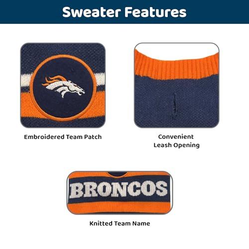 NFL Denver Broncos Dog Sweater (X-Small / Denver Broncos)