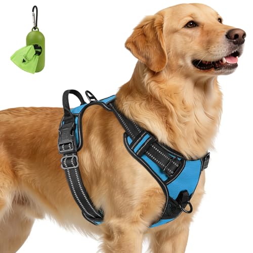 No Pull Dog Harness for Extra Large Dogs (X-Large / SkyBlue)