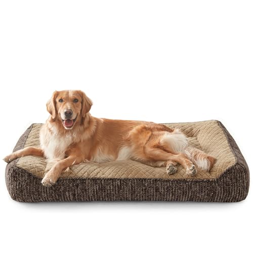 XL Orthopedic Dog Bed Large Size Dog (XL(42"L x 30"W x 8.5"Th) / Brown)