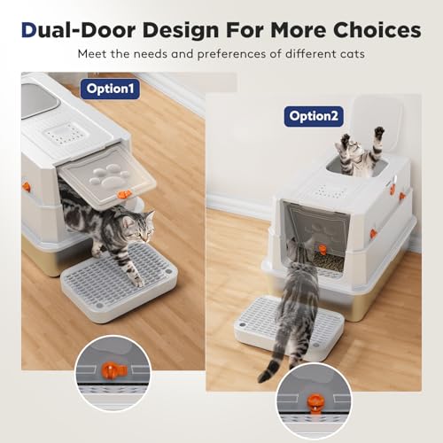 Stainless Steel Litter Box with Lid (X-large / Silver)