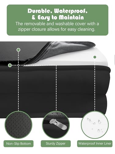 Orthopedic Dog Bed with Sides (42.0"L x 32.0"W x 6.5"Th / Black)