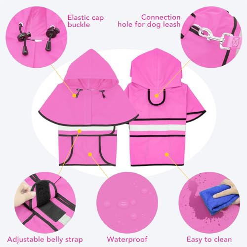 Waterproof Dog Raincoats (Medium / Pink)