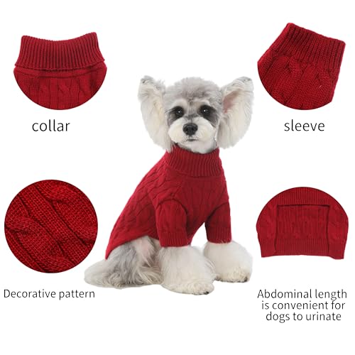 Small Medium Dog Sweater (Deep Red / Medium)