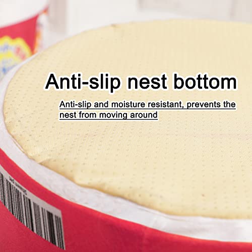 Ramen Noodle Cat Bed (19.7"L x 19.7"W x 7.9"Th / red)
