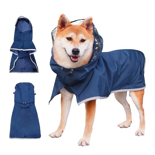 Dog Raincoat Water Resistant (Dark Blue / X-Small)