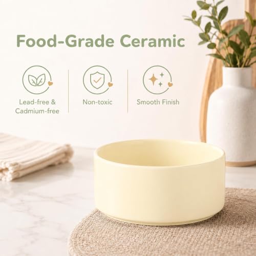 Ceramic Dog Bowls Elevated (Light Yellow)