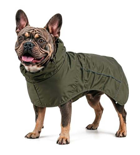 Dog Raincoat Full Body Coverage Waterproof Windproof Hooded Jacket (Green / Medium)