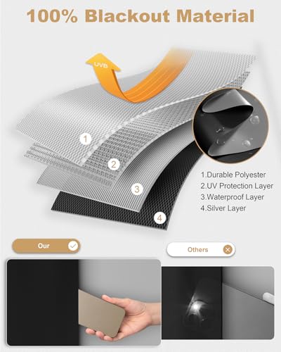 Portable Blackout Curtains for Bedroom (Black / 43W*78L)