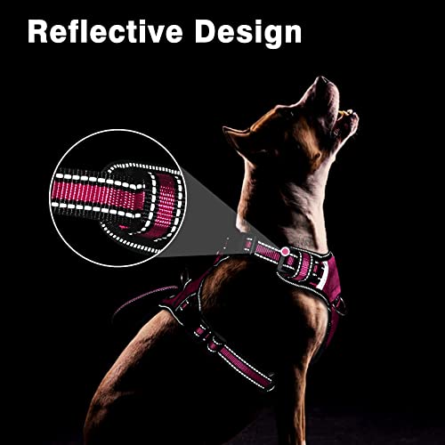 Service Dog Vest No Pull Dog Harness with 7 Dog Patches (Small / Rose Pink)