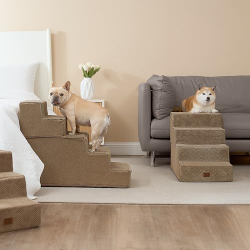 Dog Stairs for High Bed 22.5" H (Camel / Standard 15.7" x 30" x 22.5")