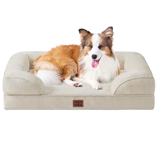 Orthopedic Dog Beds for Large Dogs (Beige / 41.0"l X 27.0"w X 6.5"th)