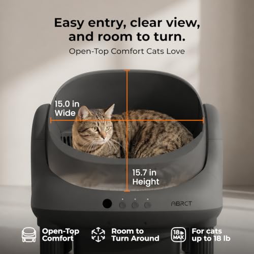 Open Top L1 Self Cleaning Litter Box (Dark Gray)